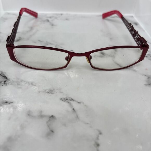 Vintage Kimiko Eyewear Women's Red Rectangle Shape Prescription Eyeglasses - Picture 1 of 7